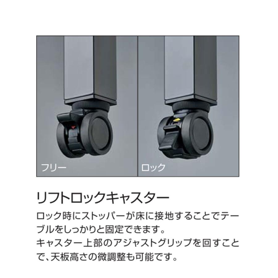 オフィステーブル コクヨ ワークフィット L型テーブル 幅1600×奥行1600×高さ720mm キャスター脚 ワークテーブル 作業用デスク オフィス 日本製 SD-WFCL1616_4