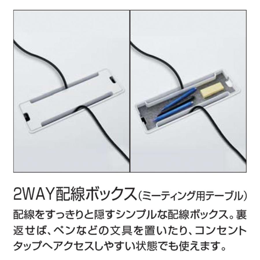 オフィステーブル コクヨ ワークフィット 幅1200×奥行1200×高さ720mm 円形 配線ボックス付 アジャスター脚 木製天板 スチール脚 木製 会社 日本製 SD-WFTBA12の画像