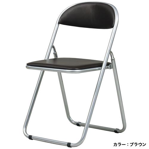 弘益 法人限定 パイプ椅子 4脚セット 折りたたみ レザー張り 会議用