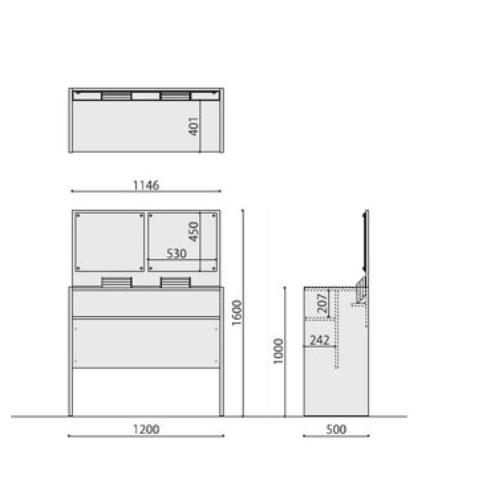 法人限定 抗ウイルス 記載台 掲示板付き 幅1200×奥行500×高さ1600mm 掲示パネル付き記入台 記入用テーブル 抗ウイルス加工 抗菌加工 指紋防止 VKDK-1250_1