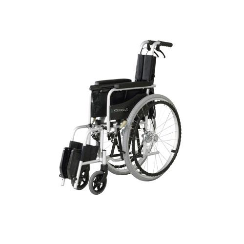 法人送料無料 車椅子 アルミ製 スタンダードモデル ブラック ノーパンクタイヤ仕様 フットサポート3段階調節機能付き 医療機関 福祉施設 介護施設 備品 WE-K1_2