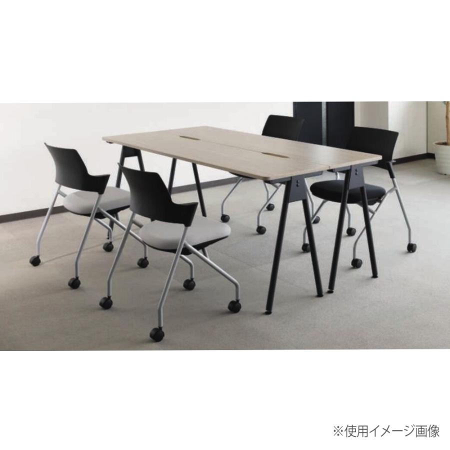 法人送料無料  フレキシブルテーブル  幅1800×奥行450×高さ720mm 木製天板 スチール脚 フリーアドレスデスク オフィステーブル 会社 シンプル WS-SOT1845Bの画像