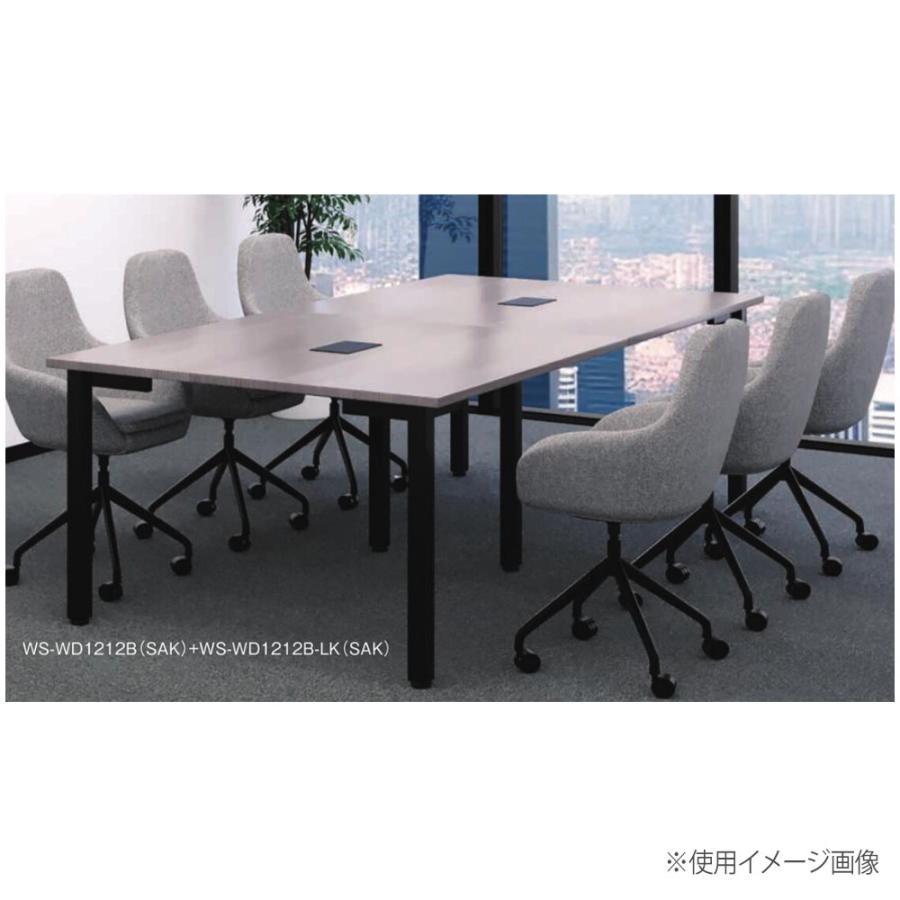 法人限定  ワークデスク 配線トレー/配線ホール付 幅1200×奥行1200×高さ720mm ブラックフレーム ホワイトフレーム フリーアドレスデスク 会社 WS-WD1212の画像