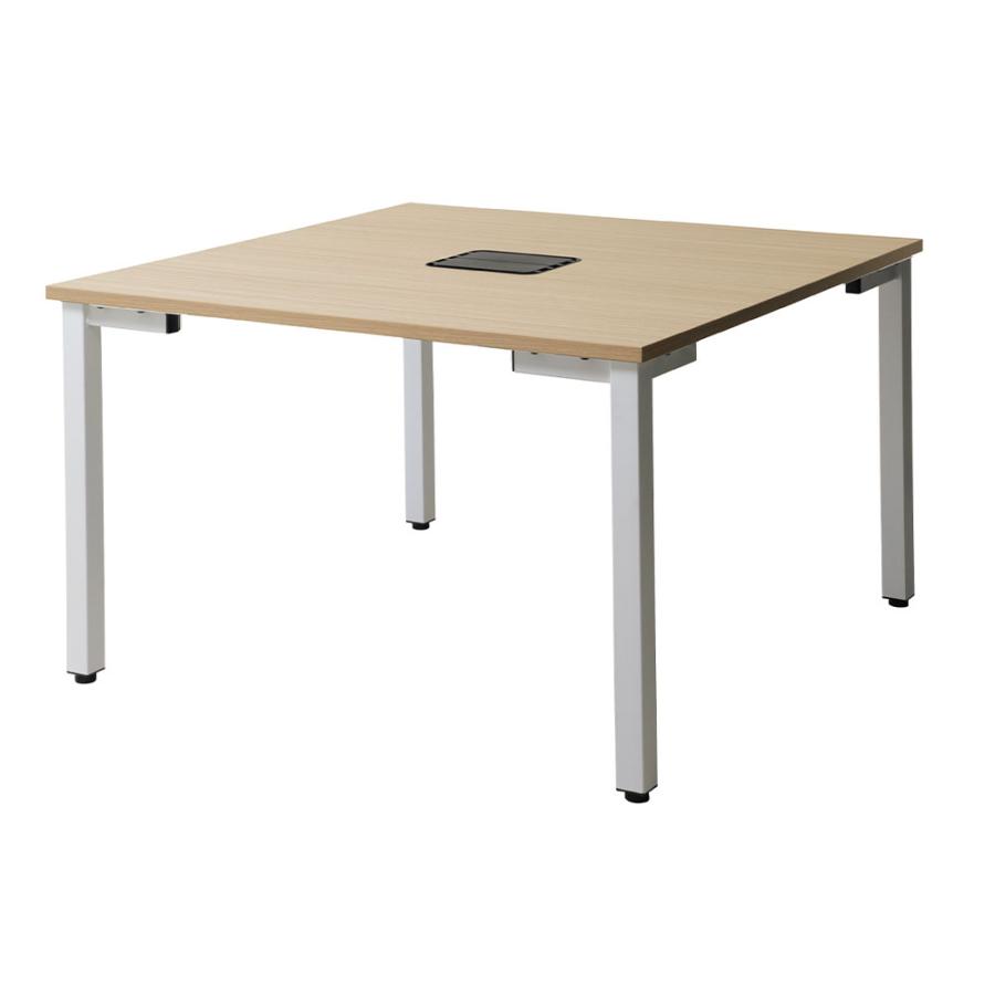 法人限定  ワークデスク 配線トレー/配線ホール付 幅1200×奥行1200×高さ720mm ブラックフレーム ホワイトフレーム フリーアドレスデスク 会社 WS-WD1212の画像