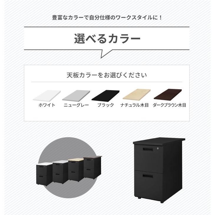 倉庫受取限定  脇机 3段 幅400×奥行700mm デスクワゴン サイドデスク サイドチェスト サイドワゴン サイドキャビネット 引き出し 鍵付き 収納 LD-WD3B-SOの画像