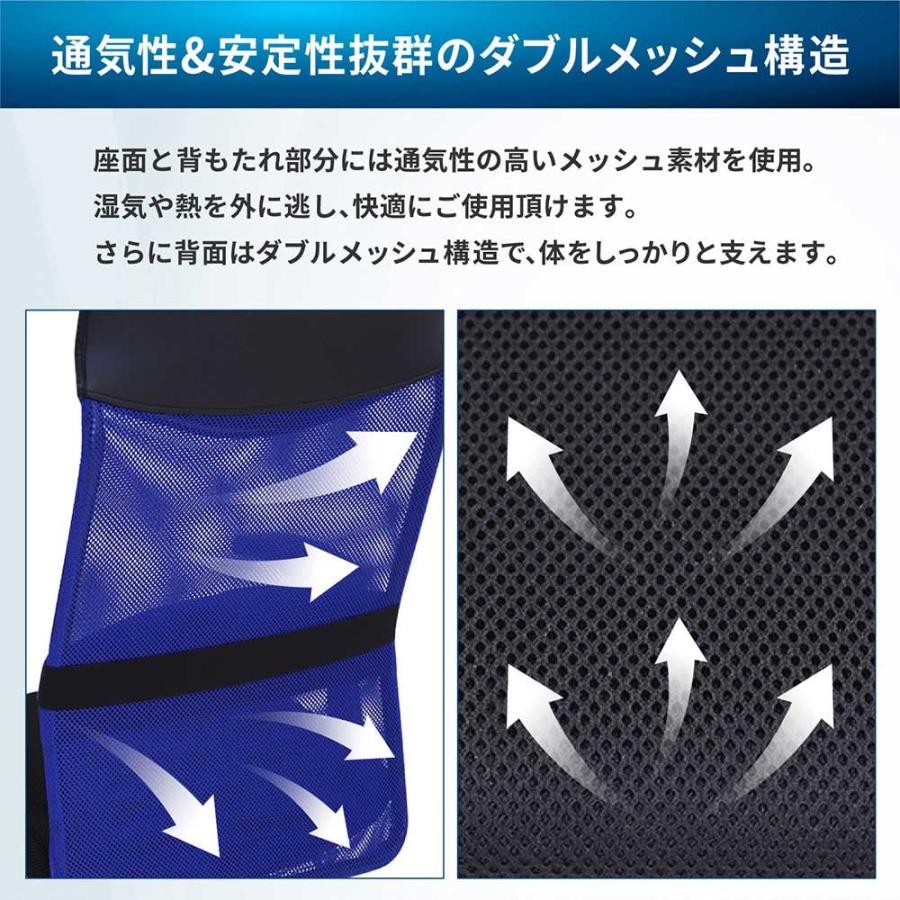 法人限定  デスク チェア セット 平机 幅1400mm オフィスデスク ワークデスク パソコンデスク 白 オフィスチェア メッシュ デスクチェア 腰痛対策 LHD-147-S29_11