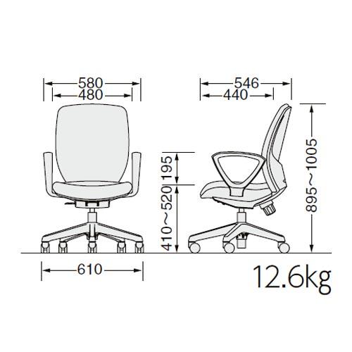 法人限定 シルフィード ライオン事務器 ハイバック 固定肘 オフィスチェア デスクチェア LION Sylphide No.1276F オフィス 事務 おしゃれ 布張り No1276F
