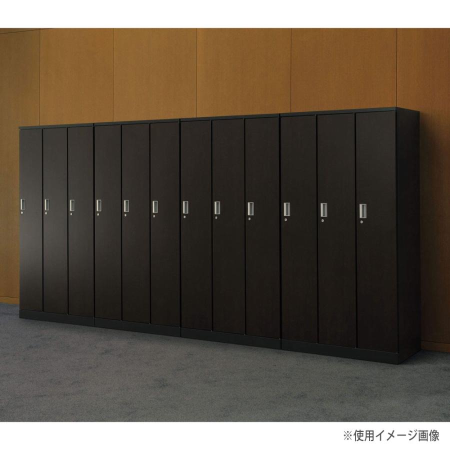 法人限定  プロミネントロッカー 4人用 ライオン事務器 No.74-VD 内筒交換シリンダー錠 木目塗装 ダークブラウン スチールロッカー 更衣ロッカー No74-VDの画像