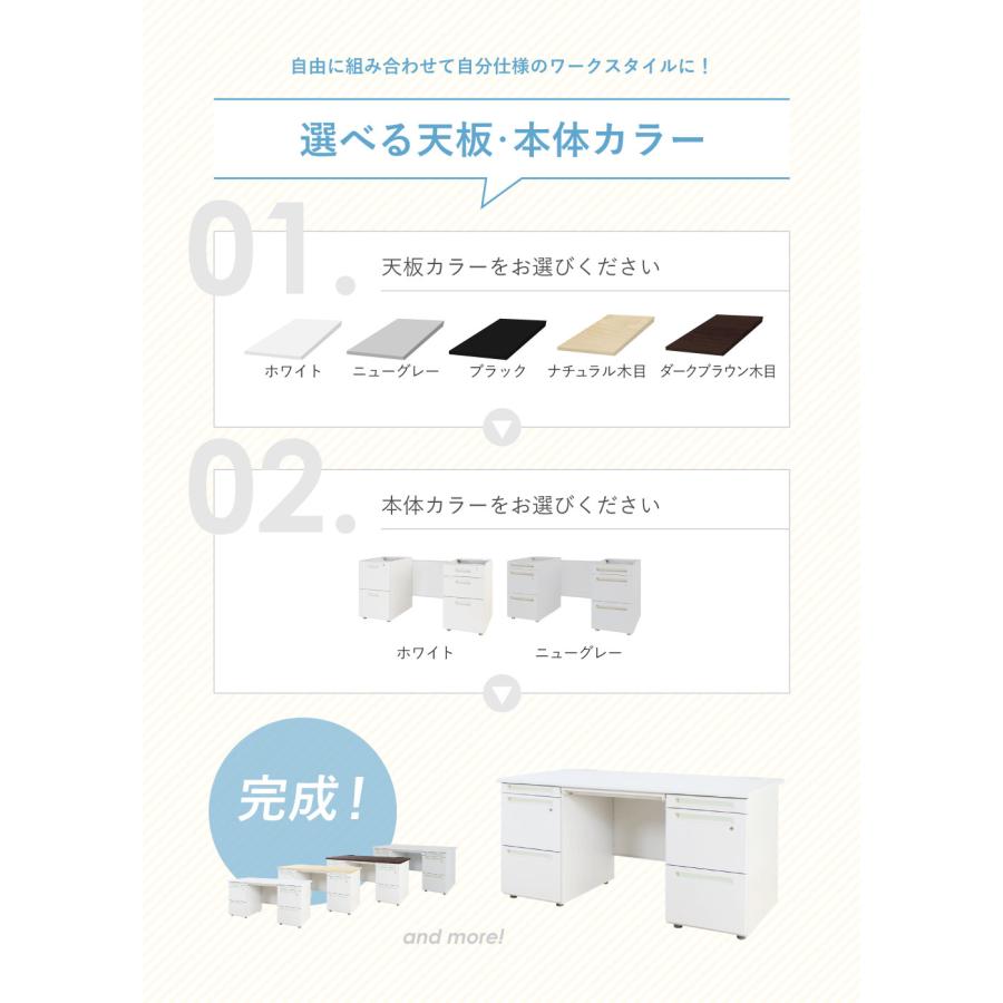 倉庫受取限定  オフィスデスク 両袖机 幅1600×奥行700mm ワークデスク パソコンデスク 事務机 PCデスク 両袖デスク スチールデスク 引き出し付き LRD-167-SOの画像