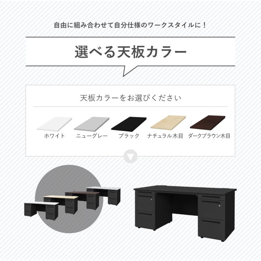 倉庫受取限定  オフィスデスク 両袖机 幅1600×奥行700mm 机 スチールデスク 事務机 事務用デスク 幅160cm ワークデスク 学習机 デスク ブラック LRD-167B-SOの画像
