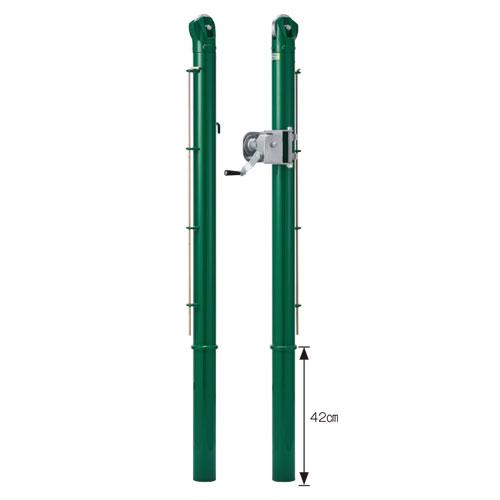 テニスネットクロスチールワイヤーA 三和体育 テニスネット (s2332) SANWA TAIKU テニス支柱 ネットバー付き スチール 屋外 差込式