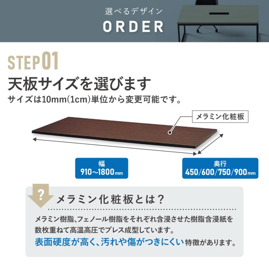 法人送料無料  会議用テーブル 角型 共巻 幅910〜1800×奥行450・600・750・900mm オーダーテーブル 会議テーブル ミーティングテーブル 会議机 AK-910TM-75の画像
