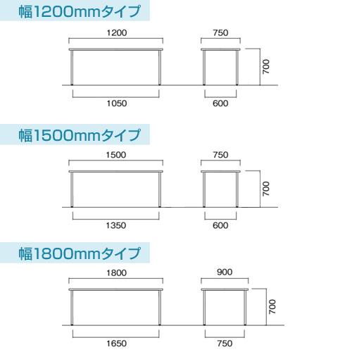 法人送料無料  会議用テーブル 幅1200×奥行750mm ミーティングテーブル ワークテーブル 作業台 打ち合わせ 会社 オフィス 公共施設 国産 シンプル AKY-1275の画像