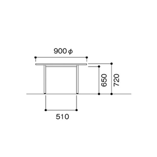法人送料無料  会議テーブル 丸型 直径900×高さ720mm アジャスタータイプ ソフトエッジ巻 ミーティングテーブル ワークテーブル 打合せ オフィス ATB-900Rの画像