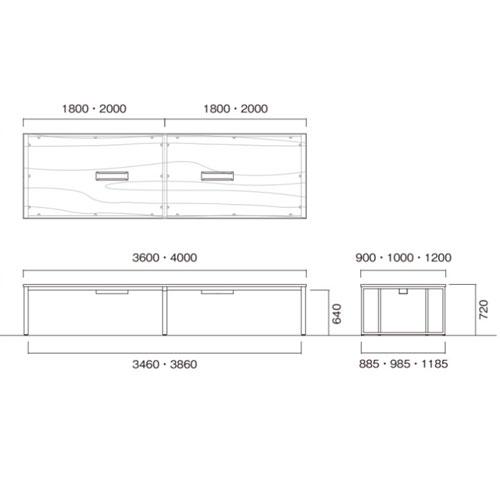 法人送料無料  会議用テーブル 幅3600×奥行900×高さ720mm 角型 抗菌天板 ミーティングテーブル ワークテーブル 作業テーブル オフィス 会社 日本製 BX-3690の画像