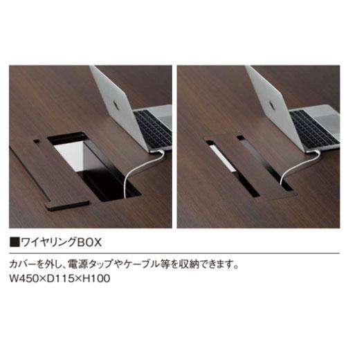 法人送料無料 会議用テーブル 幅3600×奥行900×高さ720mm 角型 抗菌天板 ワイヤリングBOX付 ミーティングテーブル 作業テーブル オフィス 日本製 BX-3690W_3