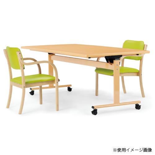 法人送料無料 ダイニングテーブルセット 6人用 幅2100mm 奥行750mm ソフトエッジ巻 介護テーブル 作業台 木製チェア ダイニングチェア 介護施設 DINING-34_7