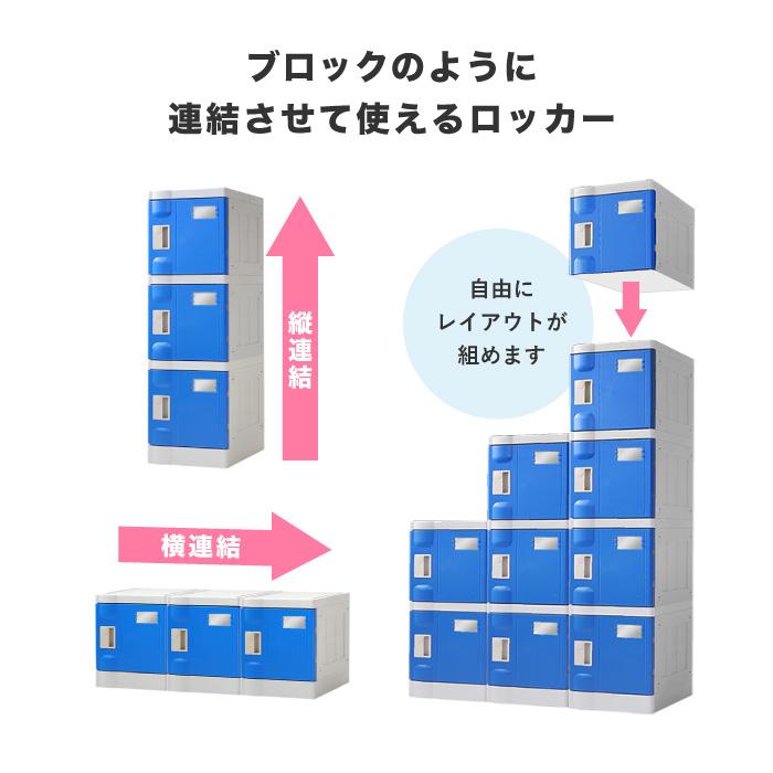 プラスチックロッカー 1人用 ロッカー 1列1段 宅配ボックス シューズロッカー 水洗い シューズボックス 学校 プール 水に強い 屋外 簡易ロッカー 連結 A-390M-11の画像