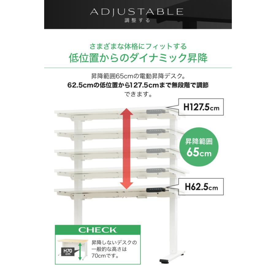 倉庫受取限定 昇降デスク カウンターチェア セット 幅1200mm キャスター付き スタンディングデスク ハイデスク 平机 ハイチェア メッシュ AJ-E1260-CRH-1-SO_7
