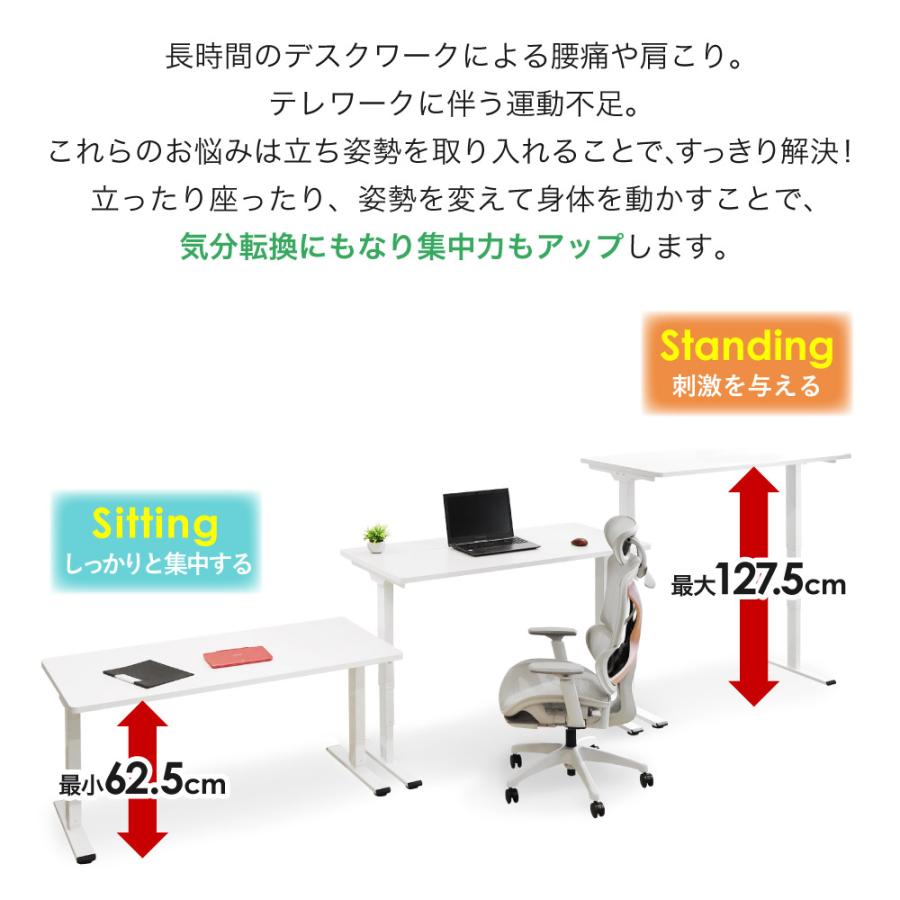 LOOKIT 昇降デスク 電動 デスク 幅1400mm スタンディングデスク