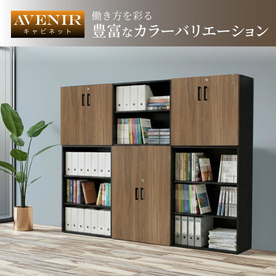 LOOKIT（ルキット） 木製キャビネット 2段 オープン 書庫 収納棚 本棚