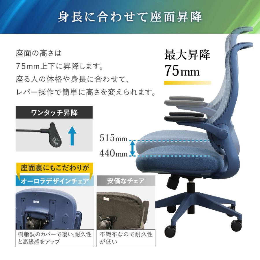 LOOKIT（ルキット） オフィスチェア メッシュ 肘付き リクライニング