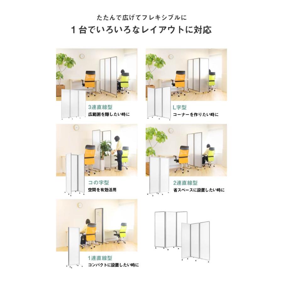 LOOKIT（ルキット） 法人限定 アクリルパーテーション 折りたたみ 3連