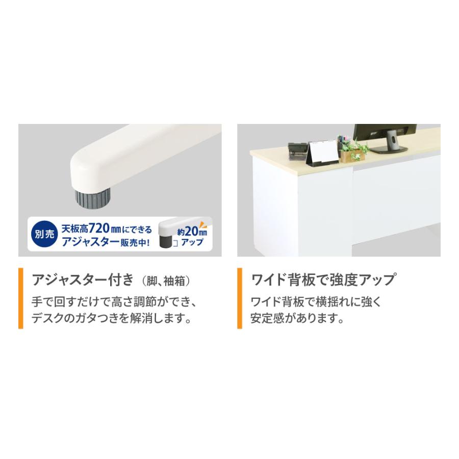 倉庫受取限定  オフィスデスク オフィスチェア セット 幅1200×奥行600mm ホワイト ワークデスク 事務机 デスクチェア パソコンチェア 椅子 LHD-126-SSP-M-SO_11