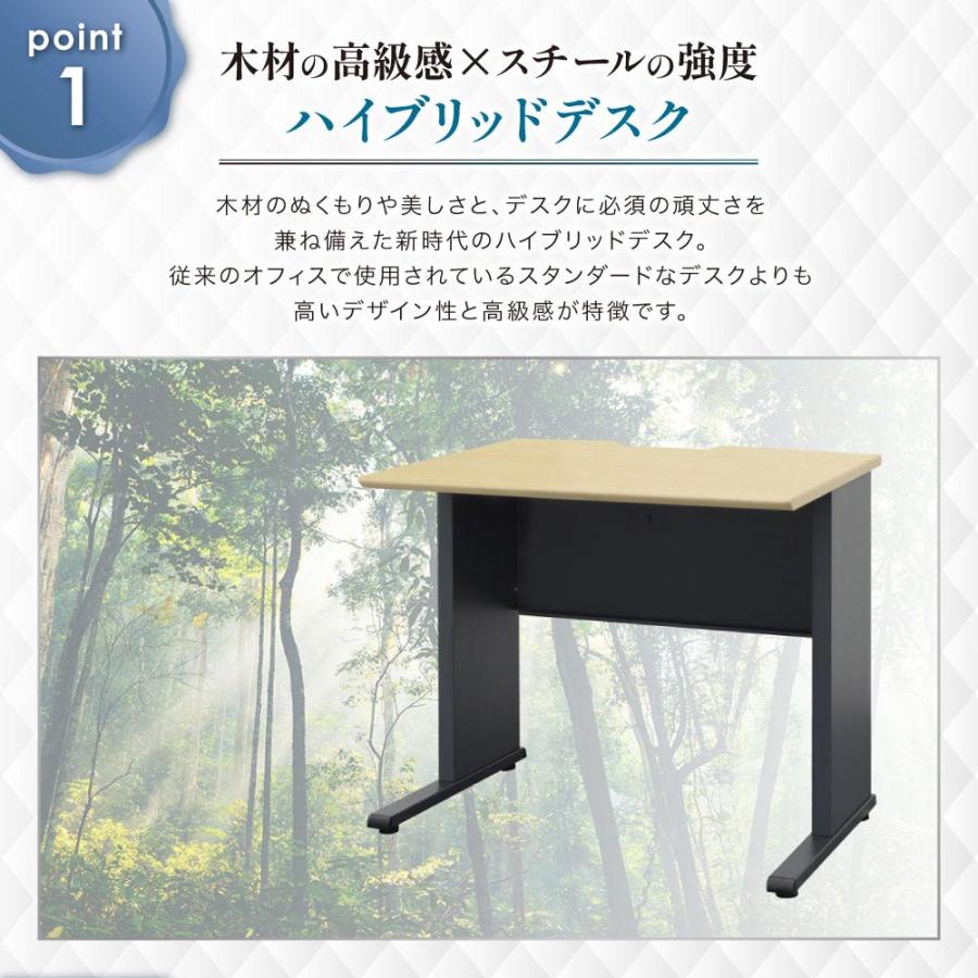 オフィスデスク 幅1200×奥行700mm ワークデスク パソコンデスク 作業机 学習机 平机 スチールデスク 机 デスク おしゃれ 会社 オフィス 白 黒 木目 WPD-H127_7
