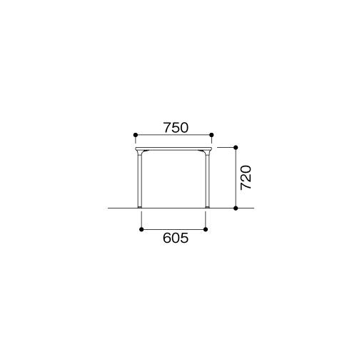 法人送料無料  ダイニングテーブル 幅750×奥行750×高さ720mm 抗菌天板 介護福祉施設用 作業テーブル ミーティングテーブル 食堂 休憩室 オフィス FMD-7575_1