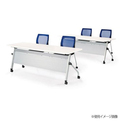 法人送料無料  フォールディングテーブル 幅1500×奥行600×高さ720mm パネルなし キャスター脚 ワークテーブル 会議用テーブル 教育施設 日本製 LCJ-1560H_1