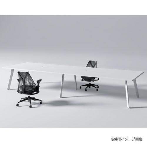 法人送料無料 会議テーブル 角型 幅3600×奥行1200×高さ720mm 抗菌天板 ワイヤリングBOX無 ミーティングテーブル ワークテーブル オフィス 日本製 LNE-3612の画像
