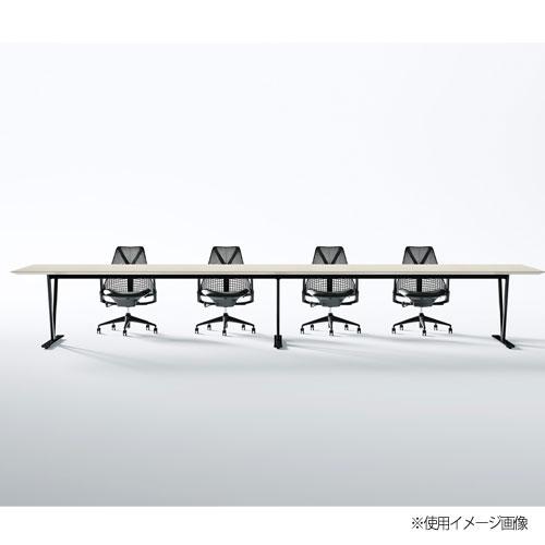 法人送料無料 会議テーブル 幅2400×奥行1200×高さ720mm ワイヤリングBOX付 抗菌天板 ミーティングテーブル ワークテーブル 会議室 会社 日本製 NDS-2412KW_1