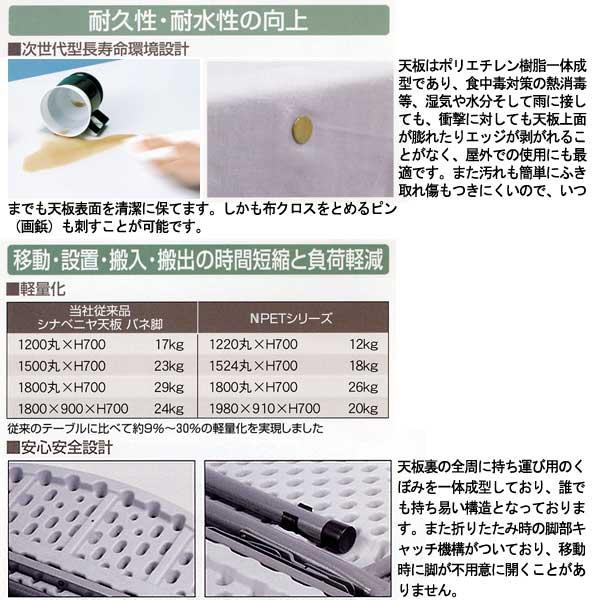 法人送料無料  折りたたみテーブル 幅1800mm 奥行500mm 2台セット 棚付 角型 会議テーブル ミーティングテーブル 長机 作業机 完成品 アウトドア PET-1850T-Sの画像