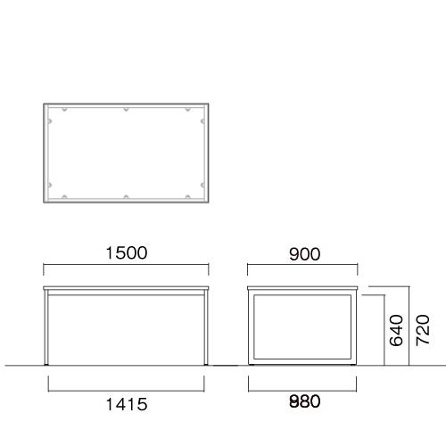 法人送料無料  会議テーブル 幅1500×奥行900×高さ720mm 抗菌天板 ABS樹脂エッジ巻 ミーティングテーブル 打合せテーブル ワークテーブル オフィス QB-1590の画像
