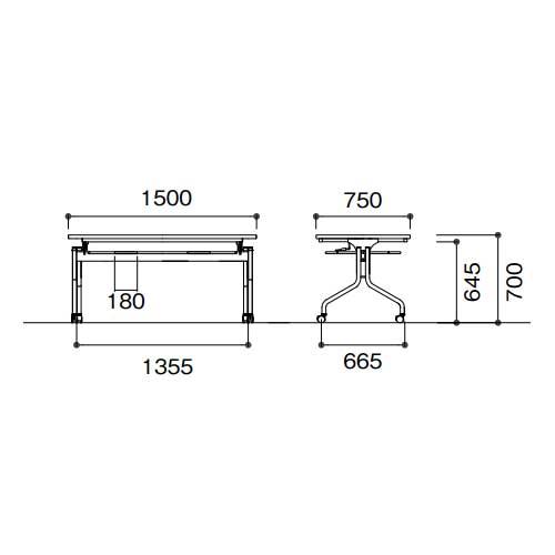 法人送料無料  ダイニングテーブル 椅子 セット 幅1500×奥行750mm テーブル  ワークテーブル 抗菌 シンプル テーブルセット 会議テーブル RFH-1575-S｜lookit｜04