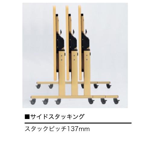 法人送料無料 ダイニングテーブル 幅1600mm 奥行900mm ソフトエッジ キャスター付き 折りたたみテーブル スタッキング 作業台 オフィス 抗菌 TRV-1690S_3