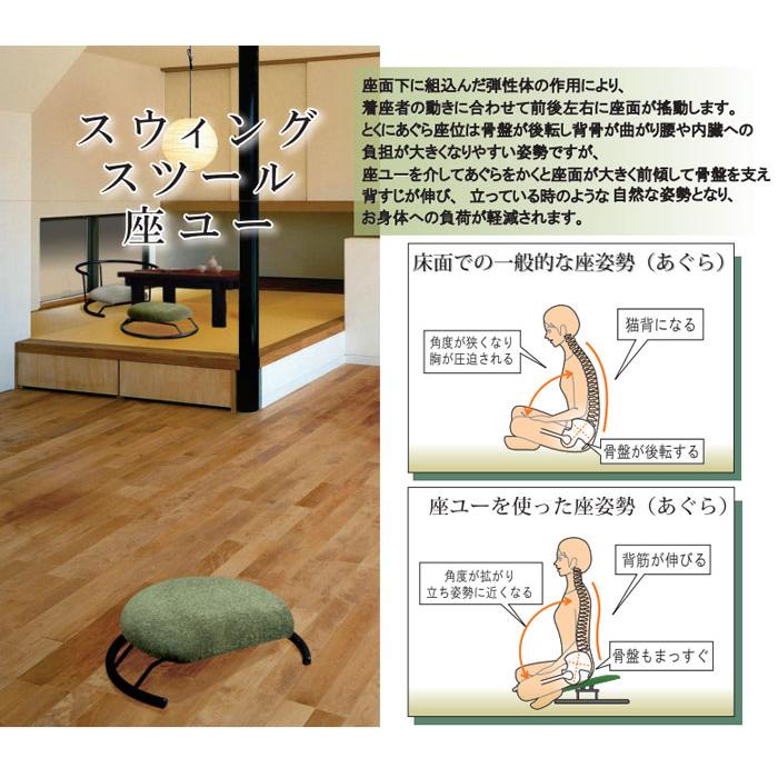 ルネセイコウ あぐら椅子 スイング背付き 幅600×奥行450×高さ350mm 座