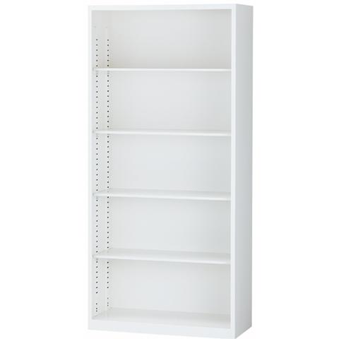 ホワイトのオープンドアタイプの収納キャビネット幅70cm 5層無地 ホワイトのオープンドアタイプの収納キャビネット幅70cm 5層無地