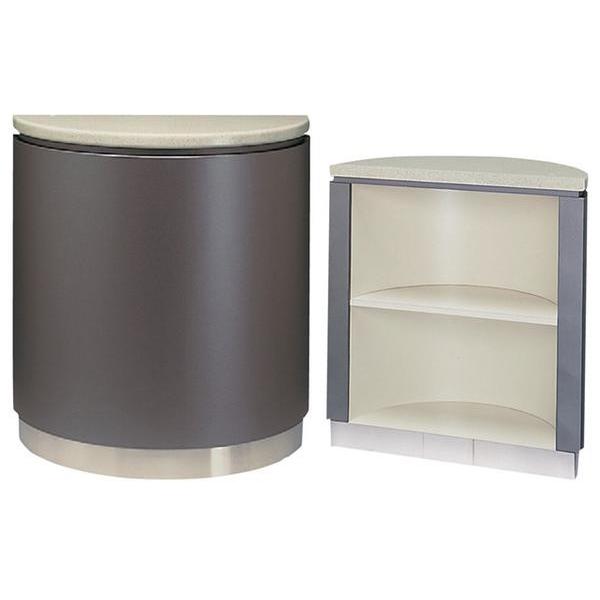 ★soldout★ 無人インフォメーションカウンター CIF-80RM 受付 W800mm 大理石柄 半円 案内所