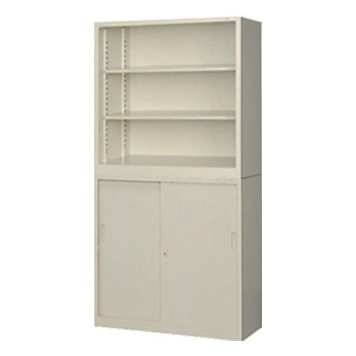 生興 書庫 上下セット 鍵付き A4 幅880×奥行400×高さ1760mm オープン
