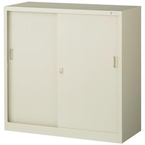 生興 書庫 鍵付き A4 幅880×奥行400×高さ880mm 引戸書庫 スチール書庫