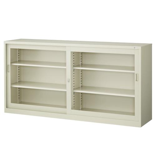 生興 書庫 鍵付き A4 幅1760×奥行400×高さ880mm ガラス引戸書庫