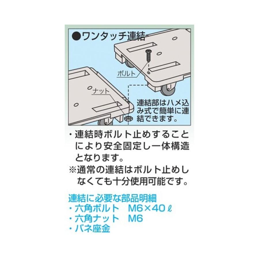 樹脂台車 サカエ スタッキング 連結仕様 4輪自在タイプ 幅720×奥行520