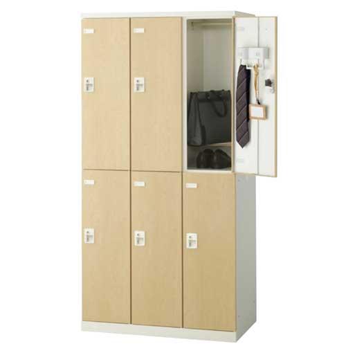 生興 ロッカー 6人用 コインリターン錠 コインロッカー 木目扉 更衣