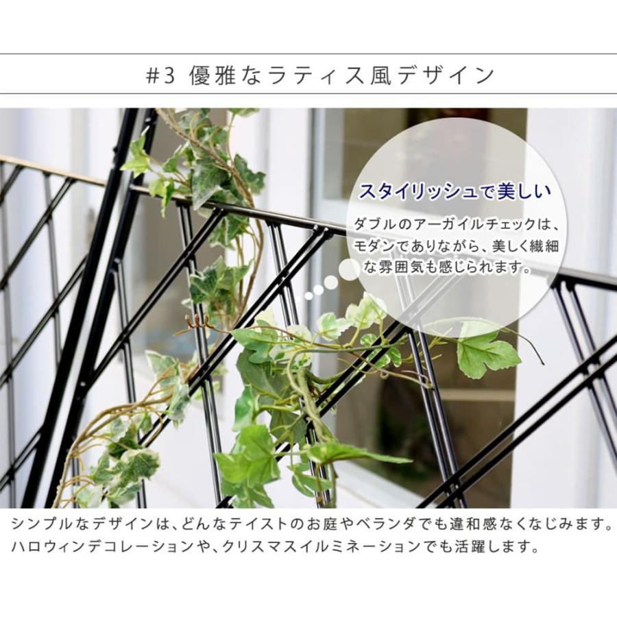 2枚組 ハイタイプ グリーンフェンス 緑のカーテン シェード 日よけ 日陰 ベランダ バルコニー 目隠し アイアン 植物 【段々】 おしゃれ IFGC011-2P-BLK