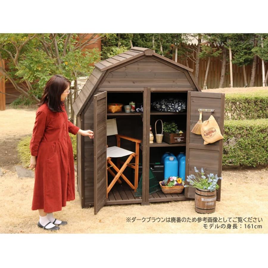 収納庫 幅1610×奥行900×高さ1870mm ギャンブレル屋根 倉庫 物置 ストッカー 保管庫 ガーデニング用品 掃除用品 大容量 屋外用 庭 天然木 おしゃれ KGAM-1850_3