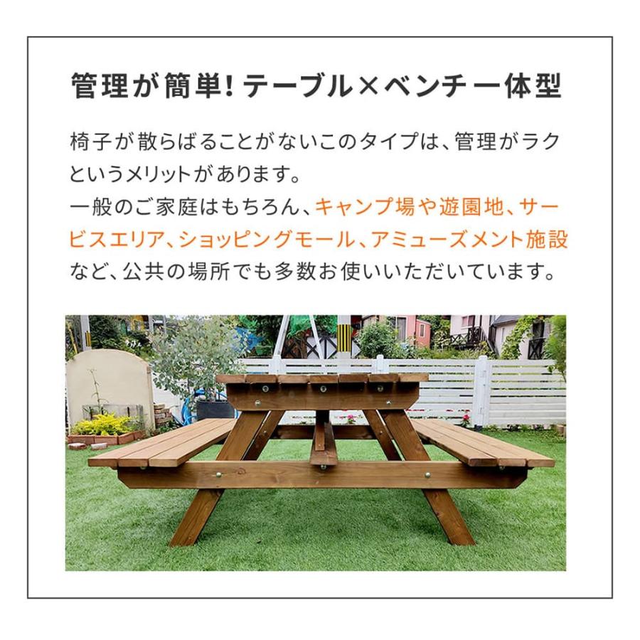 テーブルセット 幅1490×奥行1745×高さ700mm ピクニックテーブル