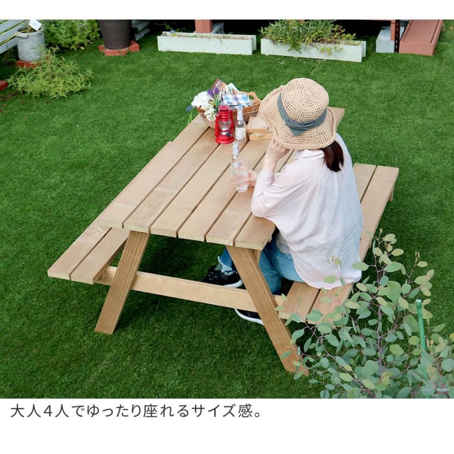 テーブルセット 幅1465×奥行1400×高さ720mm ピクニックテーブル