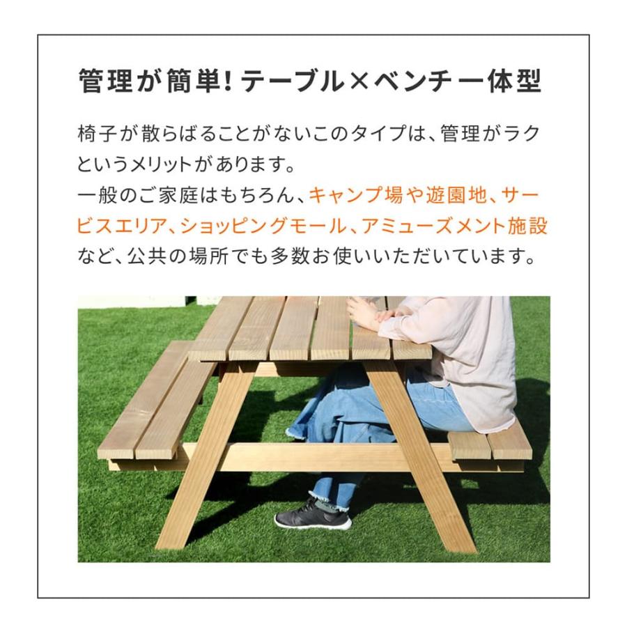 テーブルセット 幅1465×奥行1400×高さ720mm ピクニックテーブル